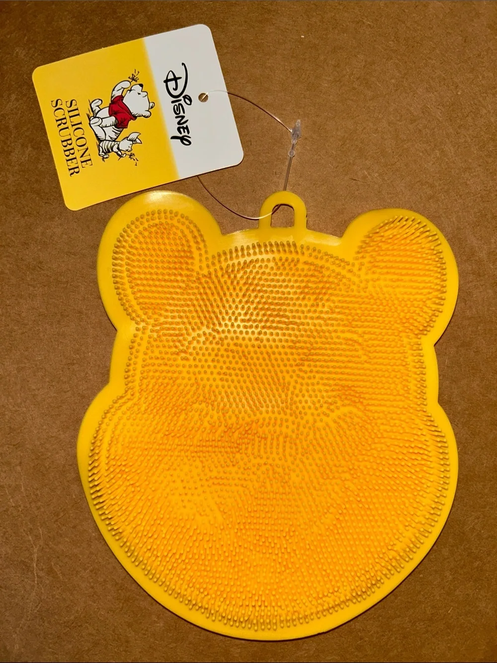 Silicone Winnie the Pooh Bear Scrubber with Hanging Loop